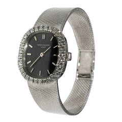 Damenarmbanduhr aus Weißgold mit Handaufzug von Patek Philippe Ref 4134/4 mit Diamanten
