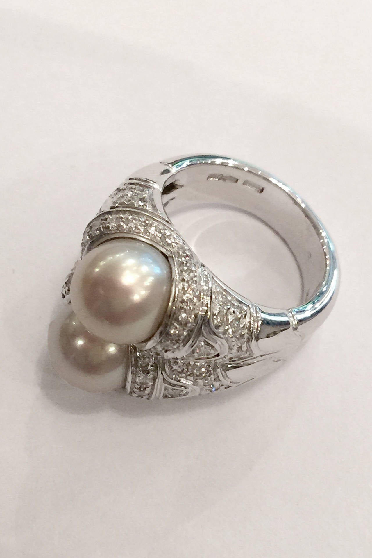 A white gold Bulgari ring, 