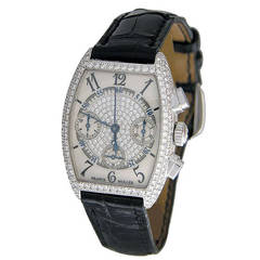 Vintage Franck Muller Lady's White Gold Diamond chronograph Wristwatch