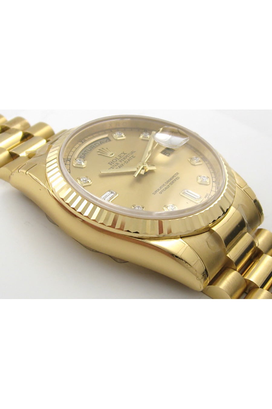 Rolex Yellow Gold President Diamond Index Day-Date Wristwatch Ref 118238