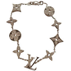 LOUIS VUITTON Sweet Monogram Charm Bracelet Gold 1279374