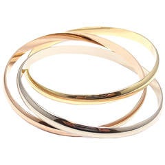 Cartier Trinity Three Color Gold Bangle Bracelet 8