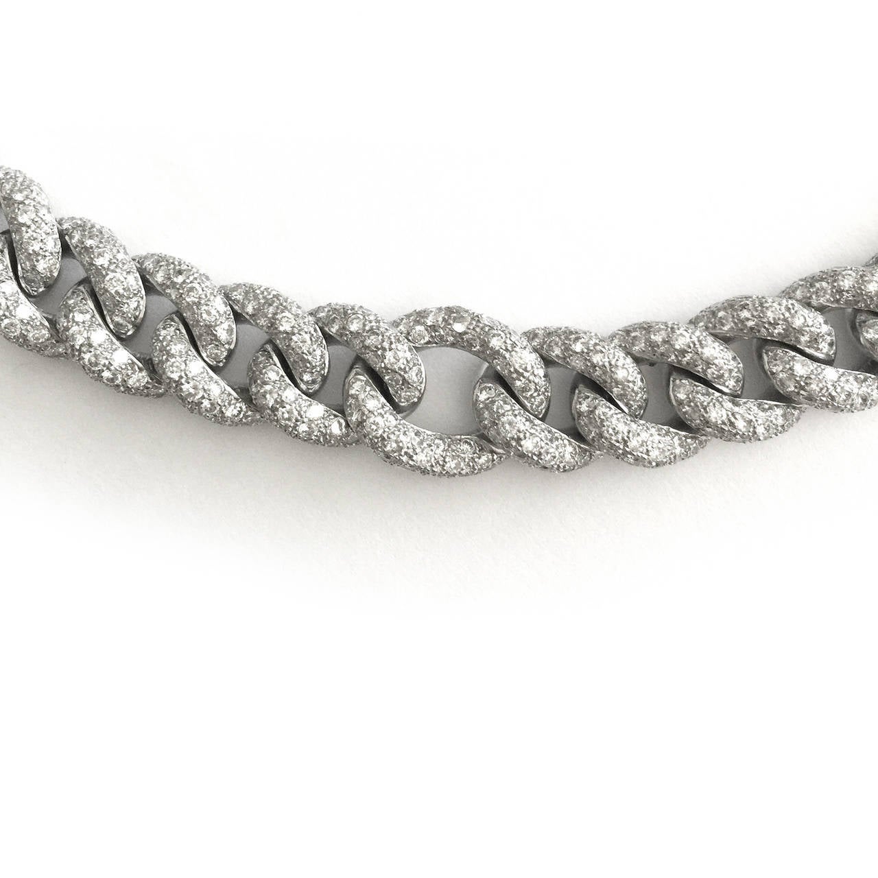Contemporary Diamond gold Gourmette Link necklace