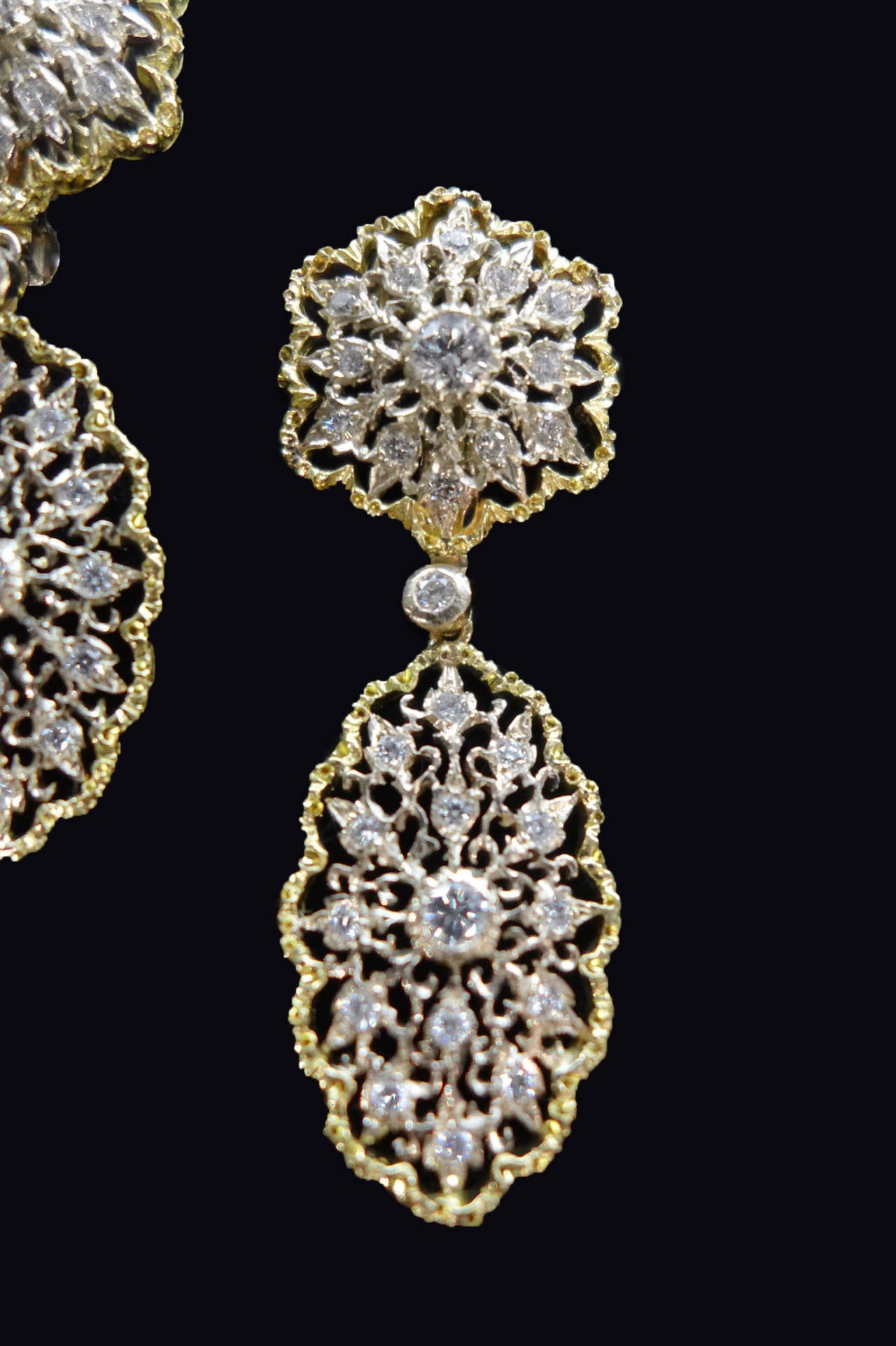 Buccellati Diamond Gold Earrings at 1stDibs