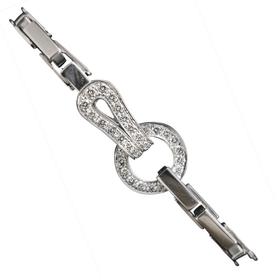 Cartier Agrafe Collection Diamond White Gold Bracelet