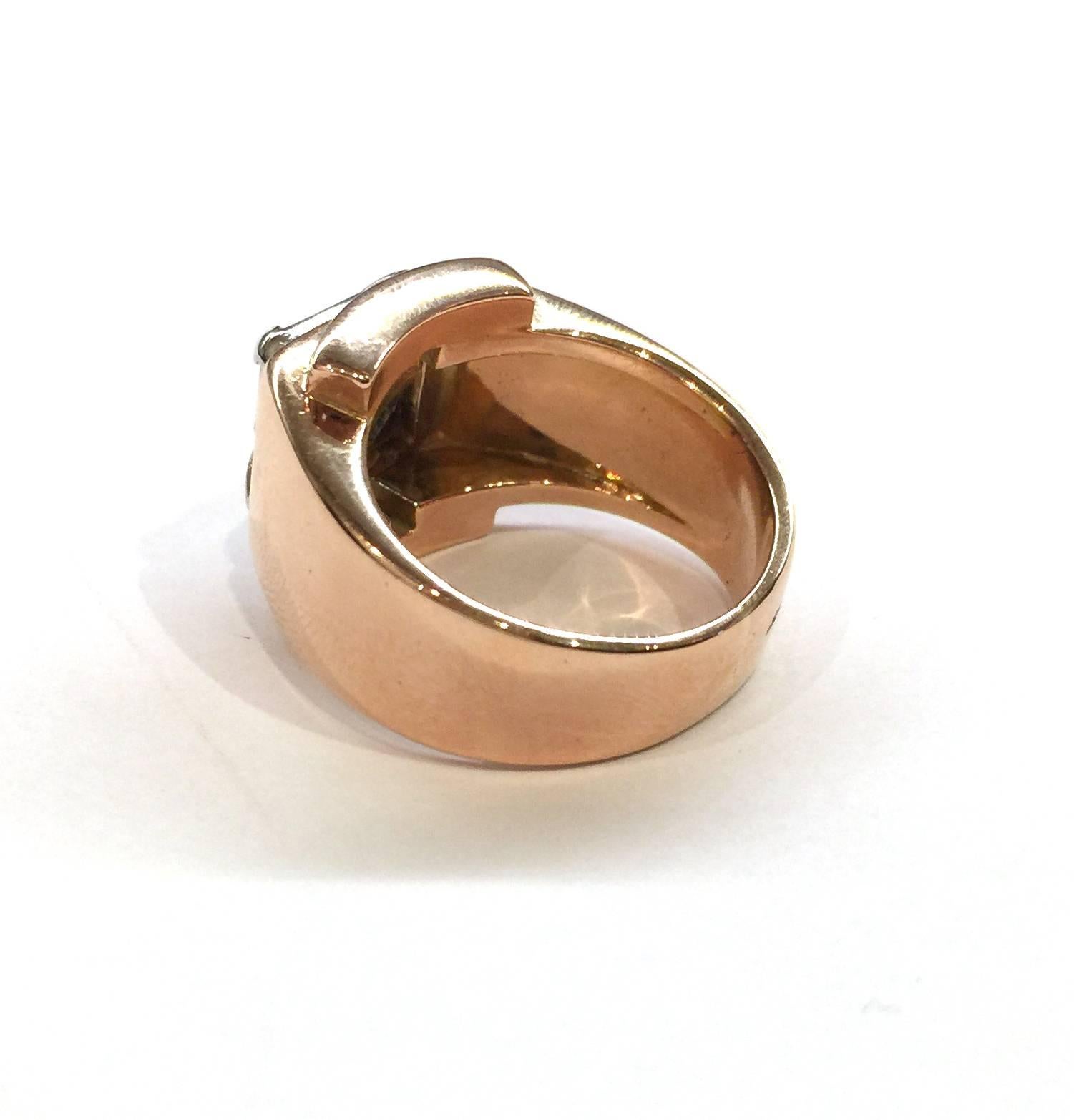 art deco 1.80 carat circular cut diamond gold platinum ring  In Excellent Condition In Paris, IDF