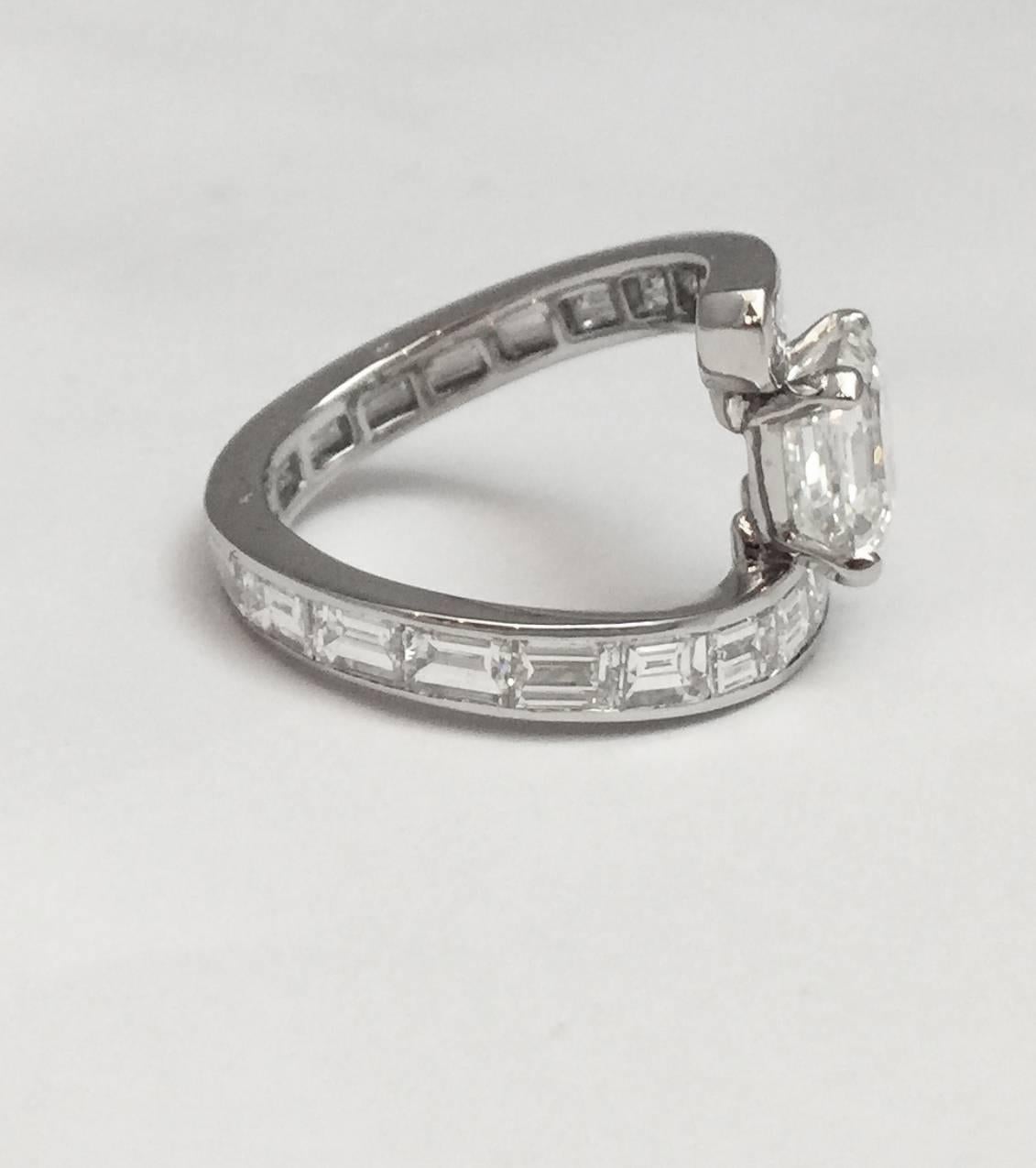 baguette diamond ring platinum