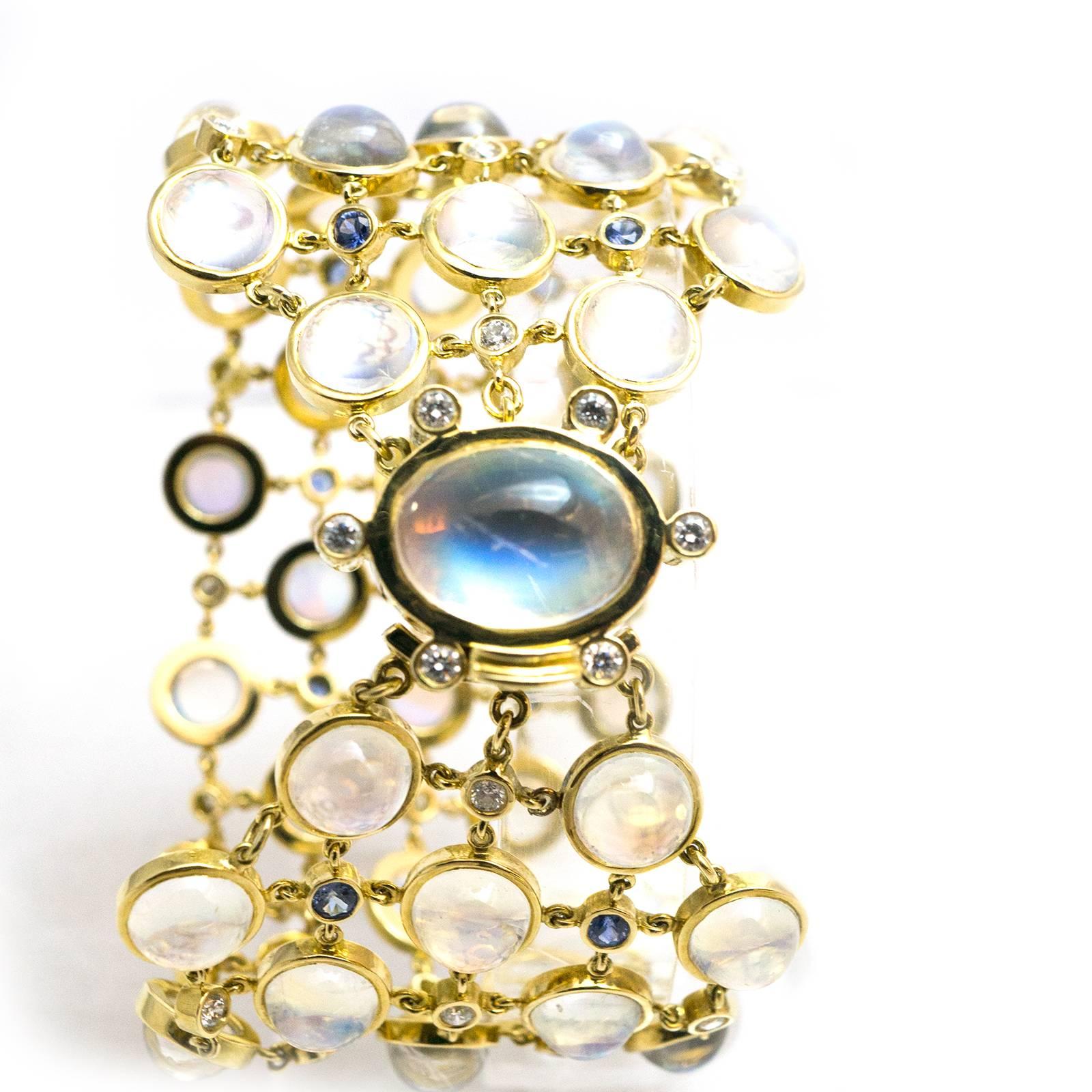 Temple St. Clair Aquamarine Sapphire Diamond Gold Bracelet 1