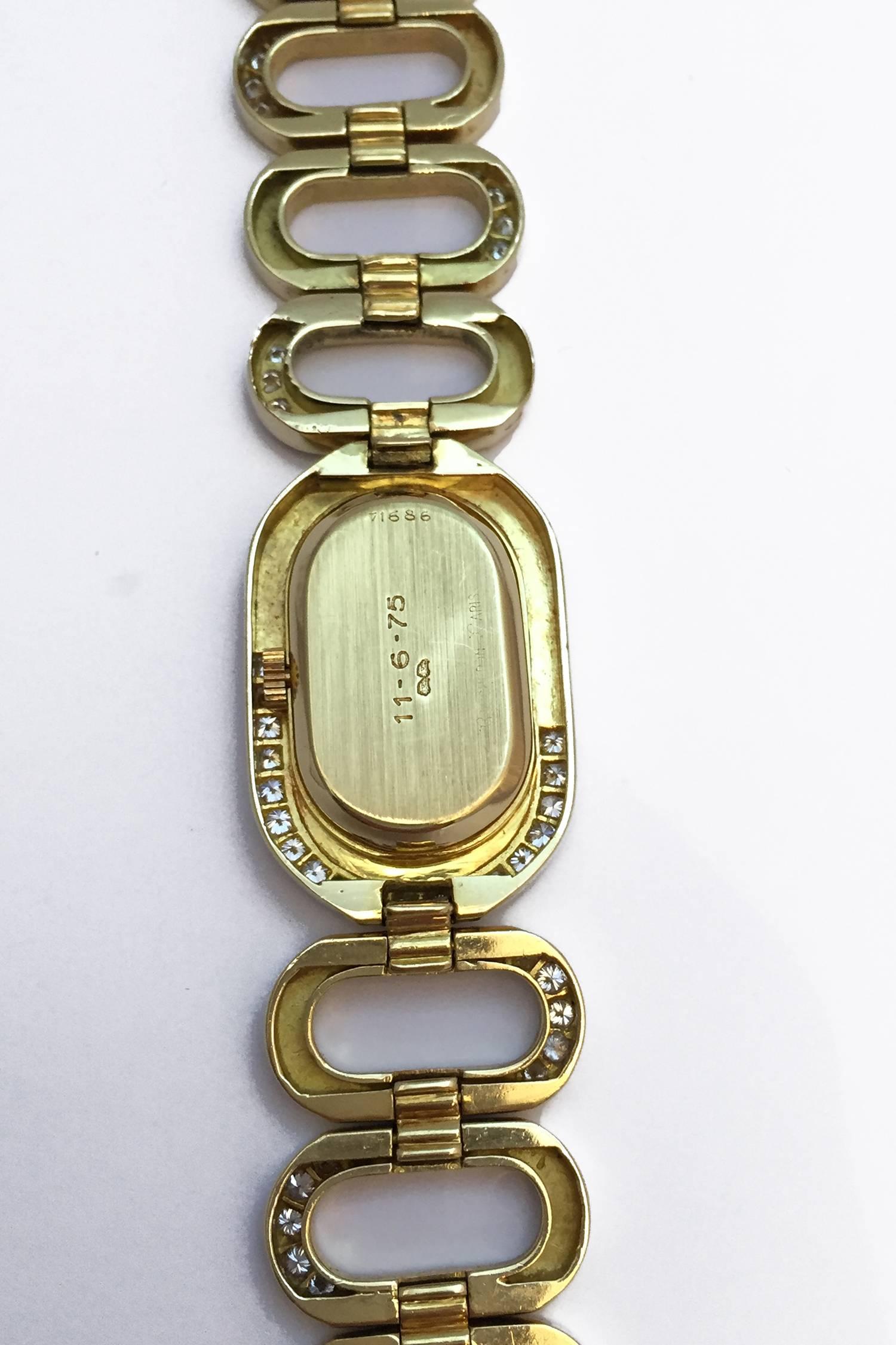 Contemporary Boucheron Lady's Yellow Gold and Diamond Bracelet Watch circa 1970s