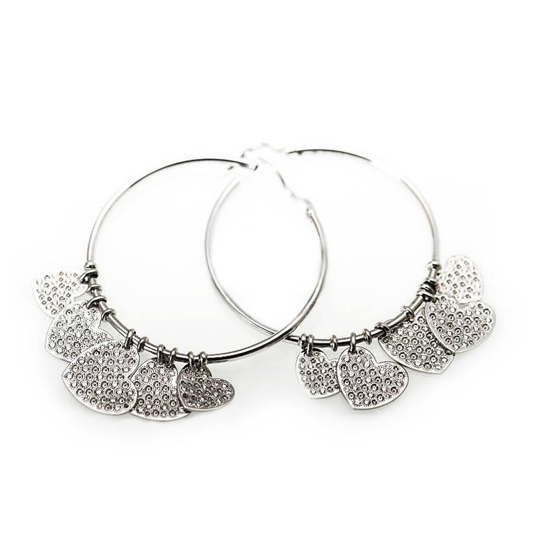 A 750/000 white gold Christian Dior pair of hoop earrings, 