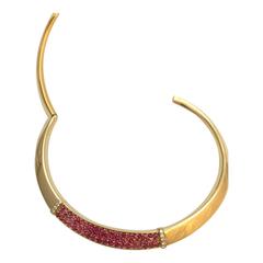 Van Cleef & Arpels Pink Sapphire Diamond Gold "Liseron" Necklace
