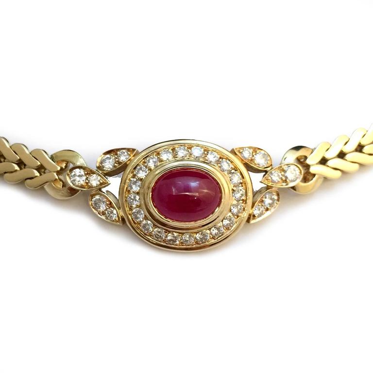 Cartier Ruby Diamond Gold Necklace at 1stDibs | cartier ruby necklace ...