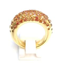 Chaumet  Caviar collection orange sapphire gold ring