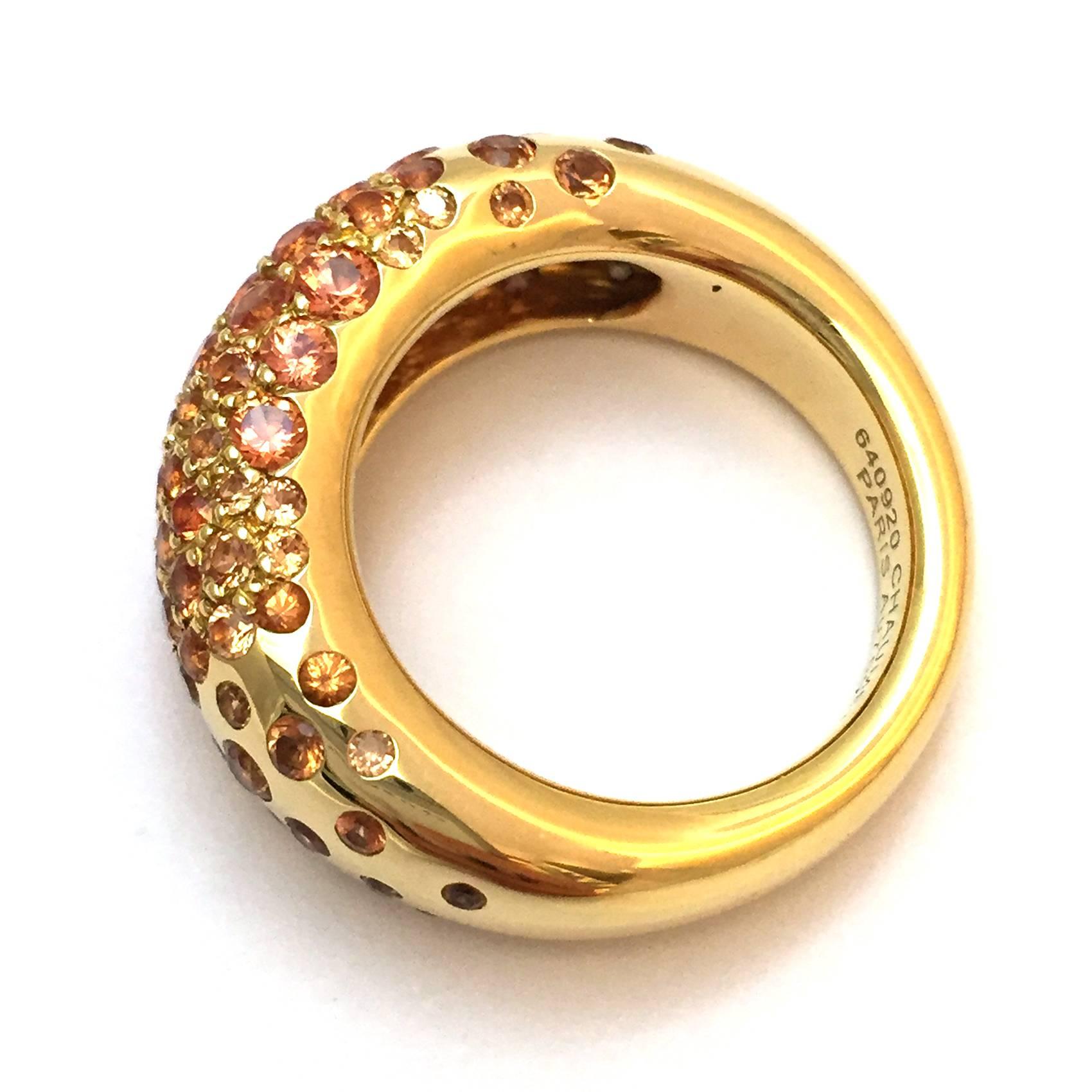 Contemporary Chaumet  Caviar collection orange sapphire gold ring  For Sale