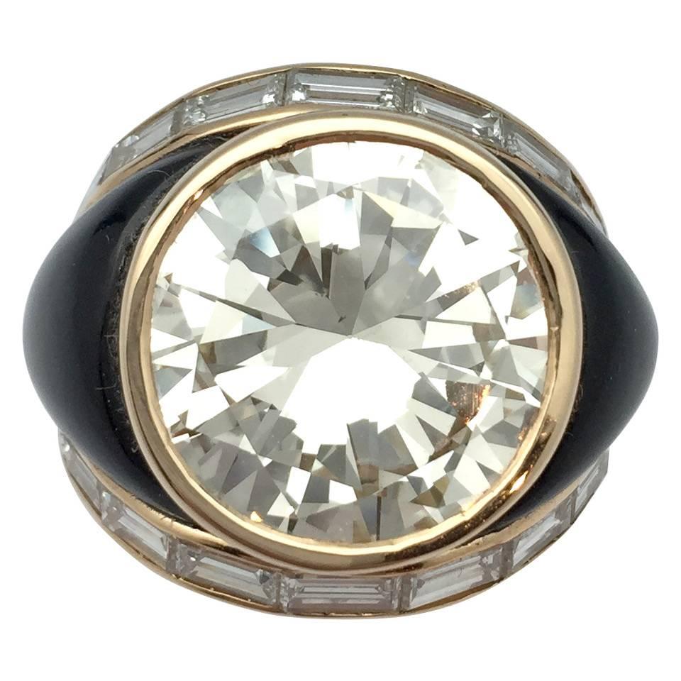 10.28 Carat Brilliant-Cut Diamond Yellow Gold Ring