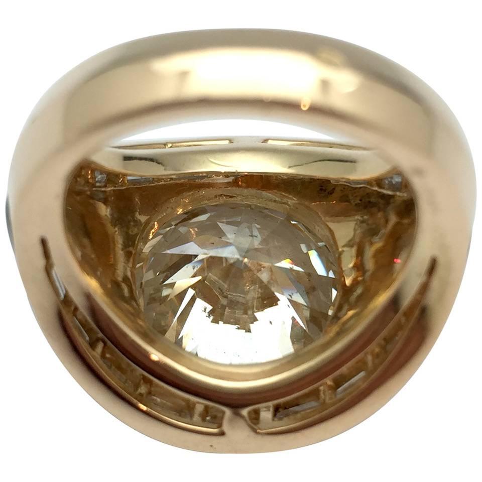Contemporary 10.28 Carat Brilliant-Cut Diamond Yellow Gold Ring