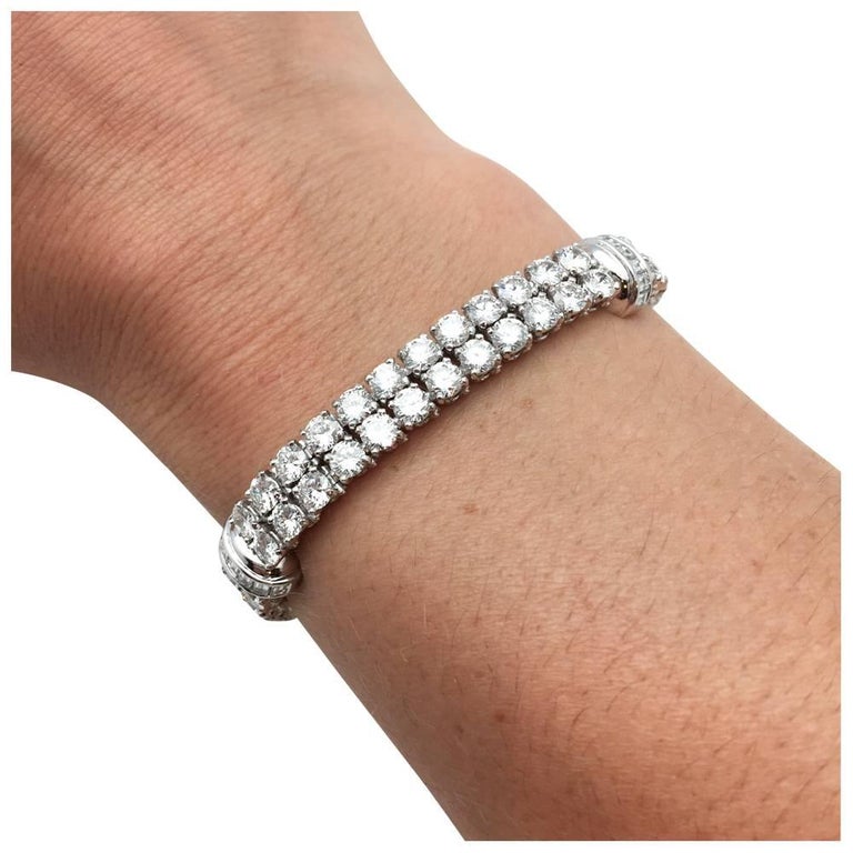 Cartier Bracelet Set with Diamonds on platinum. For Sale 7