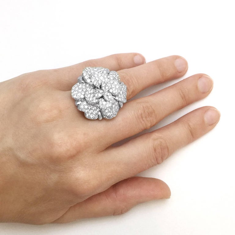 Chanel Diamond Camelia Ring at 1stdibs