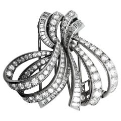 Retro Boucheron Knot Diamond Double Clip brooch