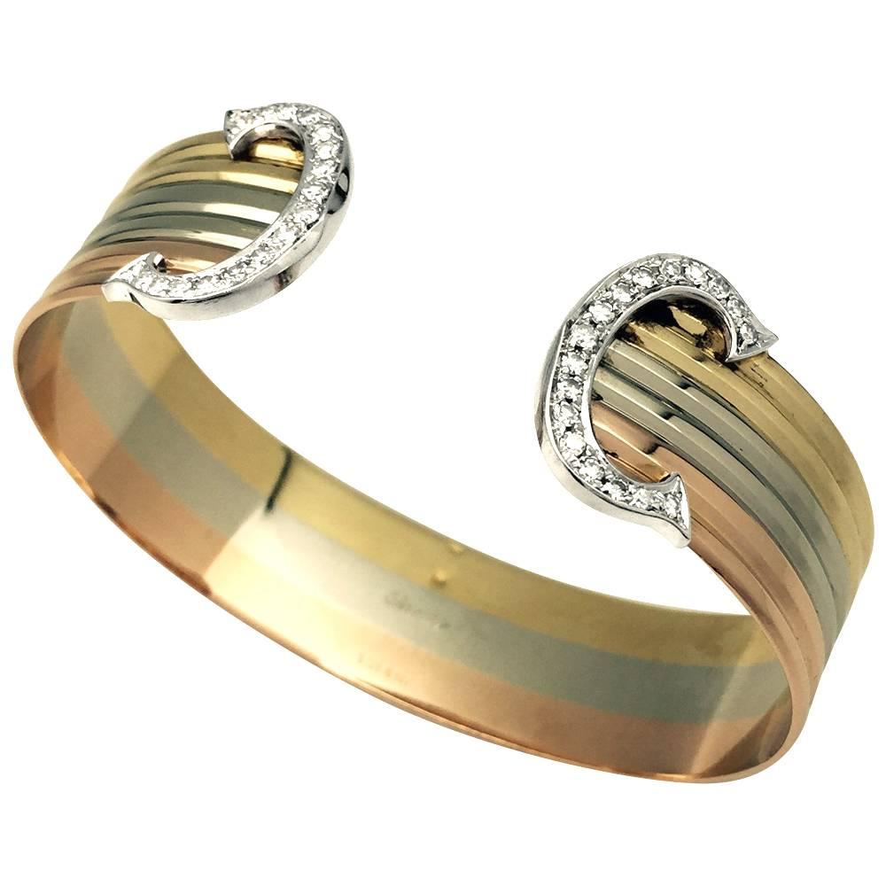 Three Colors of Gold Cartier Bracelet , "C de Cartier" Collection