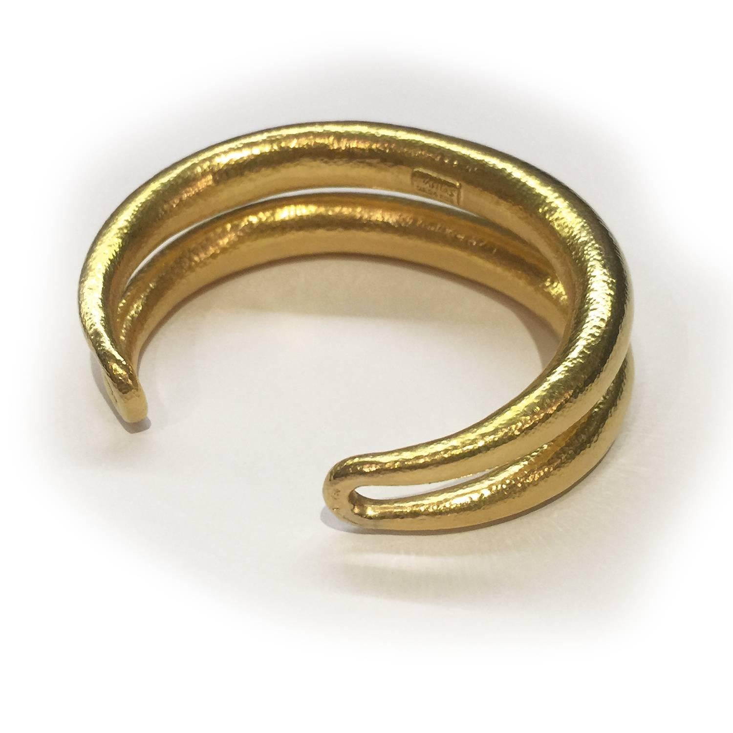Contemporary Yellow gold Zolotas bangle bracelet.