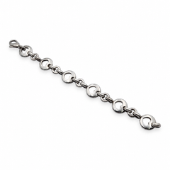 Tiffany & Co. Silbernes Armband mit Herz-Gliedern und Schablonenmuster, 6 Zoll, Unisex