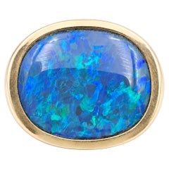 14K Yellow Gold Ring with Australian Opal. (Size 8.50)