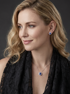 Blue Elysian - 9.67ct Untreated Ceylon Royal Blue Sapphire Pendant and Earrings