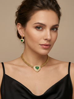 Corazón de Venus - Collar y Pendientes de Tsavorita de 4,61ct (Sin tratar, Certificada)