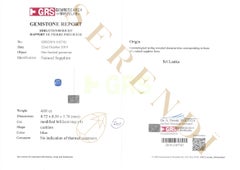 Bague Bouclier d'Orion - Saphir bleu de Ceylan non traité de 4,01ct (certifié suisse)