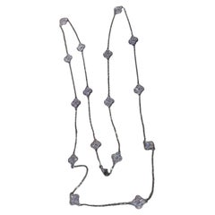 Van Cleef & Arpels weet Alhambra Long Necklace 16 Motifs 18k White Gold Diamond