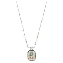 Collar con colgante de diamantes con el logotipo HW de Harry Winston, en oro blanco de 18 quilates