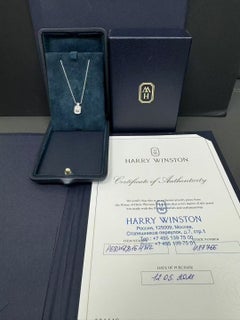 Harry Winston HW Logo Diamond Pendant Necklace 18K White Gold
