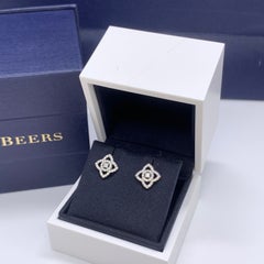 De Beers 18K White Gold Enchanted Lotus Diamond Stud Earrings