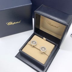 Chopard Happy 18K White Gold Diamonds Snowflake Earrings