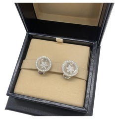 Chopard Happy 18K White Gold Diamonds Snowflake Earrings