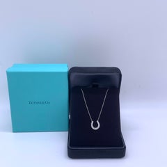 Tiffany & Co. Pt950 Platinum Pave Diamond Horseshoe Pendant Necklace