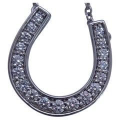 Tiffany & Co. Pt950 Platinum Pave Diamond Horseshoe Pendant Necklace