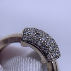 Piaget Dancer 18K White Gold Pavé Diamond Sculpted Wave Ring Band