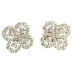 Harry Winston Loop Full Motif Diamond Platinum Pierced Clip Earrings