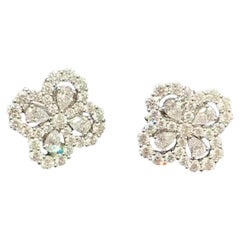 Harry Winston Loop Full Motif Diamond Platinum Pierced Clip Earrings