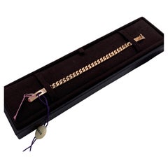 Bracciale Hermes Kelly Gourmette in oro rosa 18 carati con pavé di diamanti e catena a maglie squadrate SH