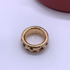 Pomellato Iconica Medium Ring 18K Rose Gold Multi Gemstone Chunky Band
