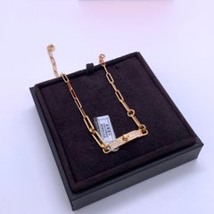 Hermes 18K Gold Diamond Kelly Chaine Double Loop Bracelet Necklace