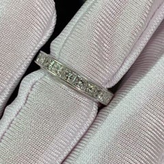 Harry Winston Emerald‑cut square diamonds Band Ring Pt950