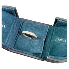 Harry Winston Emerald‑cut square diamonds Band Ring Pt950