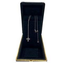 GRAFF Classic Cross Motif Round Diamond Small Pendant Necklace 18K White Gold