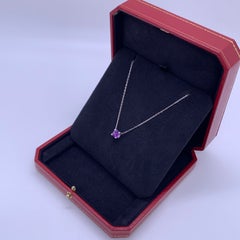 Cartier C de Cartier Amethyst Solitaire Pendant Necklace 18K White Gold