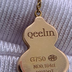 Qeelin Wulu Double Gourd Red Agate Diamond Pavé Necklace 18K Rose Gold