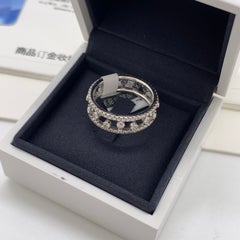 De Beers 18K White Gold Dewdrop Diamond Eternity Band Ring